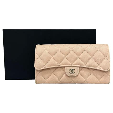 Portafoglio Chanel Timeless Caviar Beige 